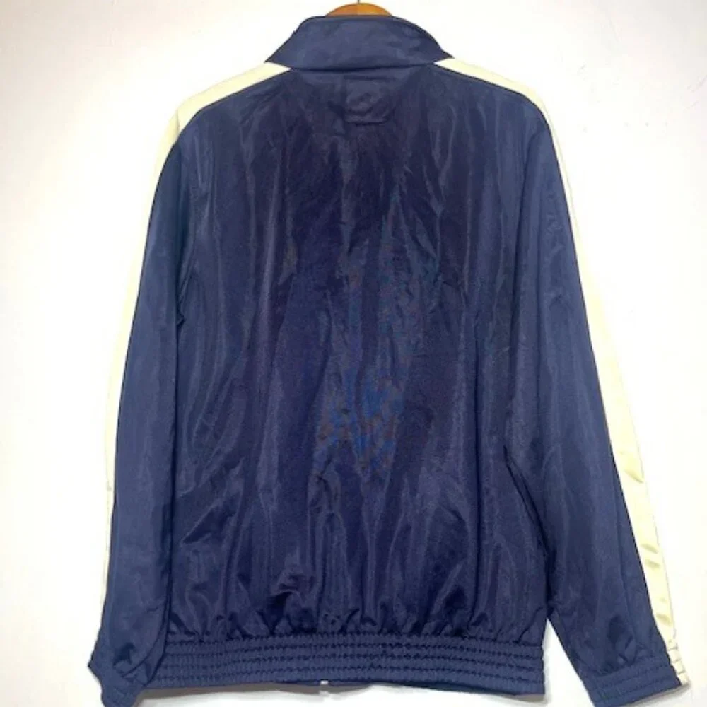 Steve and Barry's Outfitters Men's Navy Collared Full Zip Track Jacket Sz L